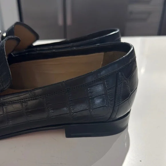 Hermes Full Croc Paris Crocodile Black Leather Loafers Hermes Full Croc Paris Crocodile Black Leather Loafers main image 4